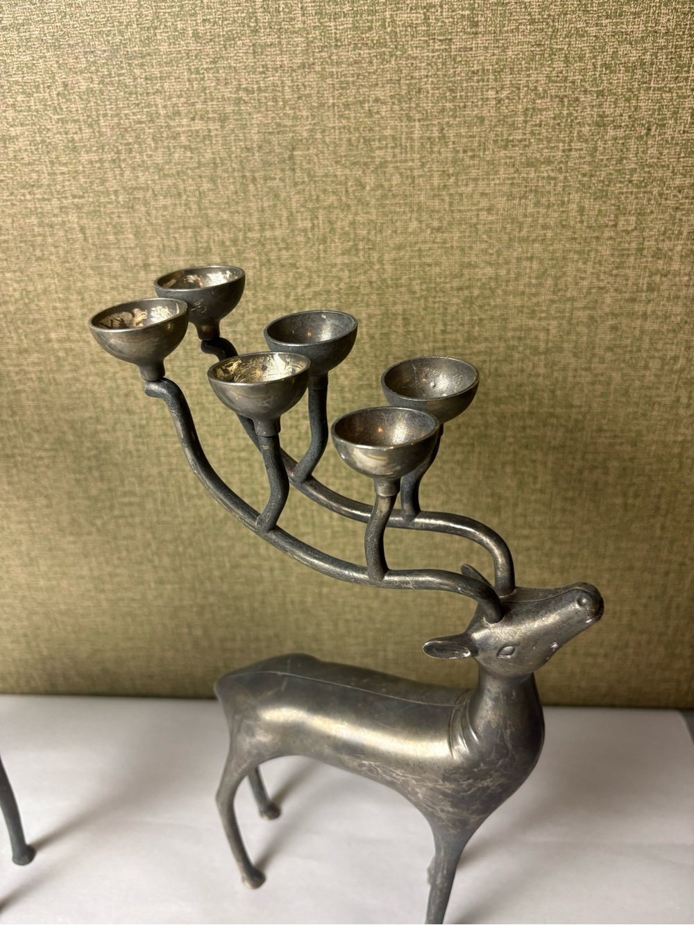 Vintage Godinger Silver Art Christmas 6 Point Reindeer Candelabra set - Picture 5 of 6